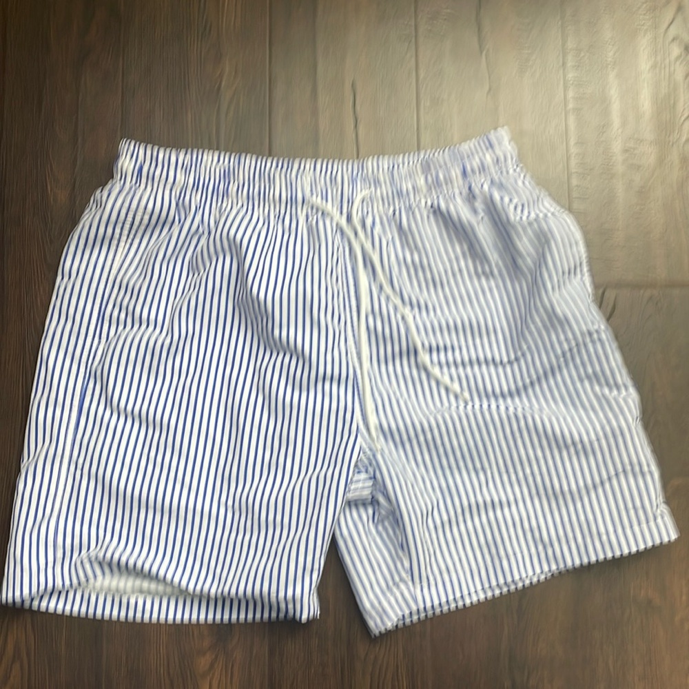Blue striped swim trunks men’s xl #c46